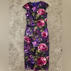 XSCAPE size 4 floral dress. Multicolored